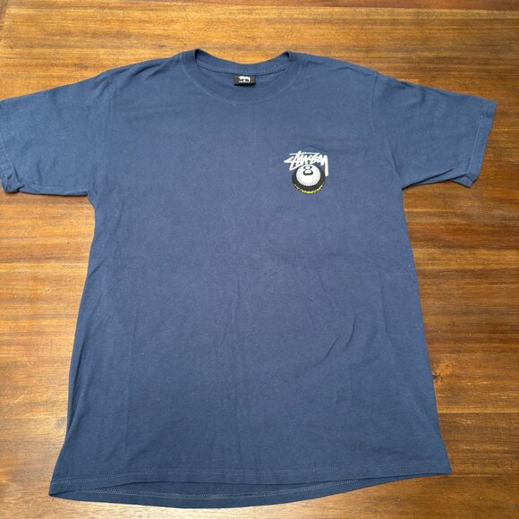 Stussy Eight Ball Cobra Pigment Dyed Tee Navy - Picture 1 of 7